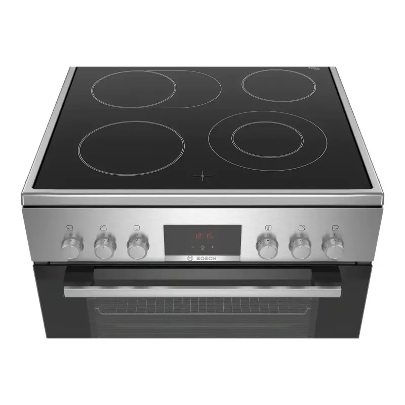 Kuchenka wolnostojąca Bosch Serie 4 HKR39A250U, płyta ceramiczna 4 strefy, piekarnik 66 L, stal nierdzewna, 600 mm