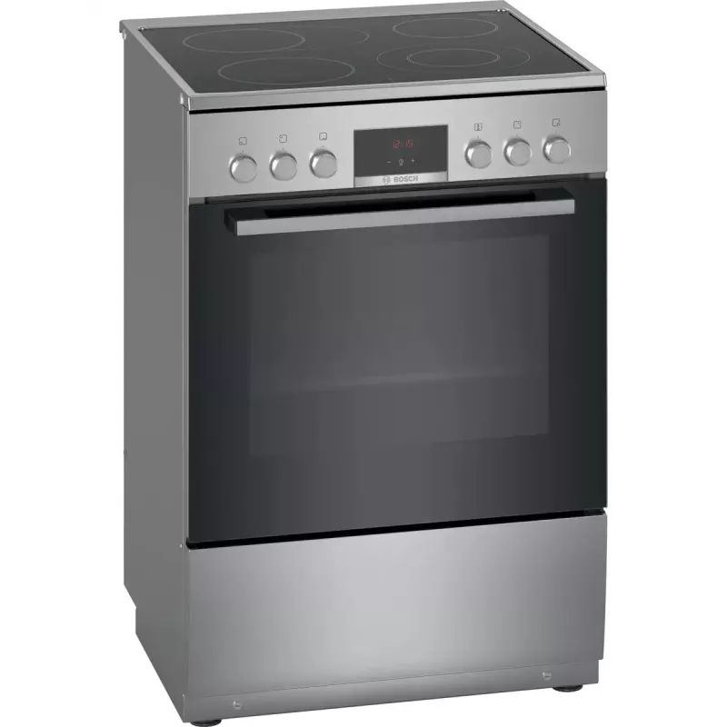 Kuchenka wolnostojąca Bosch Serie 4 HKR39A250U, płyta ceramiczna 4 strefy, piekarnik 66 L, stal nierdzewna, 600 mm