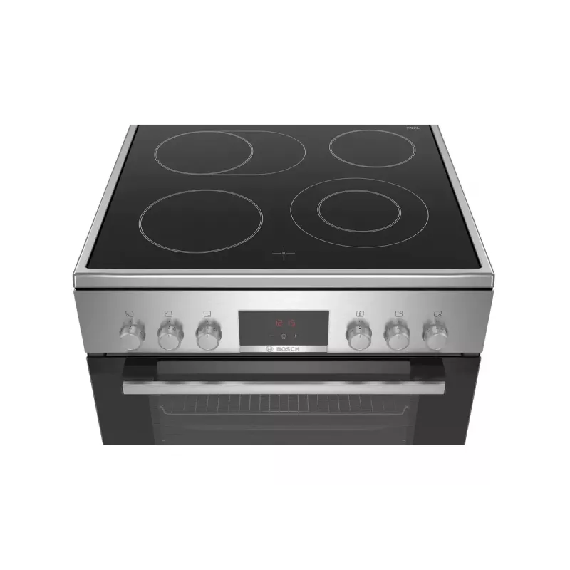 Kuchenka wolnostojąca Bosch Serie 4 HKR39A250U, płyta ceramiczna 4 strefy, piekarnik 66 L, stal nierdzewna, 600 mm