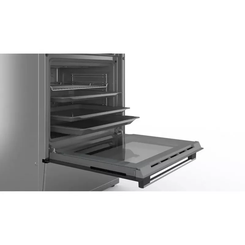 Kuchenka wolnostojąca Bosch Serie 4 HKR39A250U, płyta ceramiczna 4 strefy, piekarnik 66 L, stal nierdzewna, 600 mm