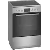 Kuchenka wolnostojąca Bosch Serie 4 HKR39A250U, płyta ceramiczna 4 strefy, piekarnik 66 L, stal nierdzewna, 600 mm