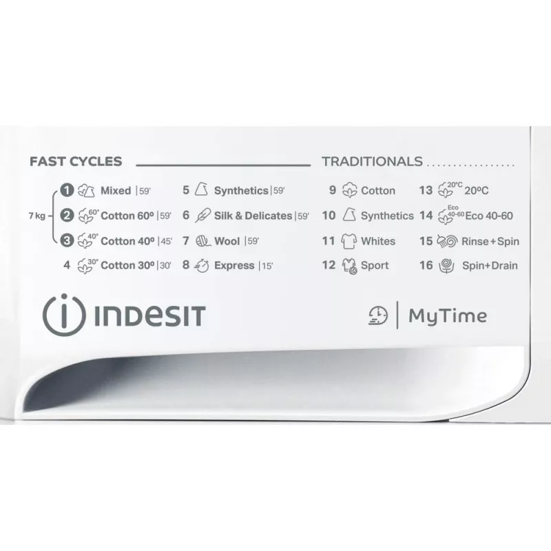 Indesit MTWE 71252 WK EE pralka Front-load 7 kg 1151 RPM Biały