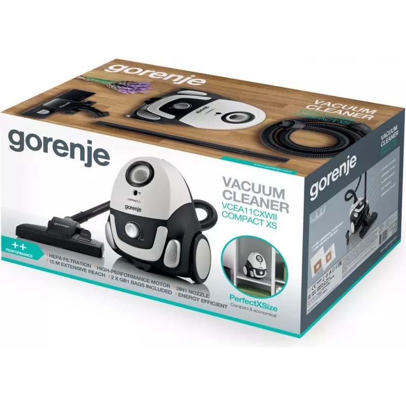 Gorenje VCEA11CXWII odkurzacz cylindryczny 2 L suche 750 W worek na kurz
