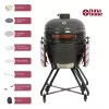 Grill kamado TUNABONE TunaBone Classic 23 cale (rozmiar L) ceramiczny grill węglowy, 23 cale średnicy gotowania, ciemnoszary