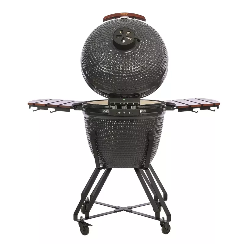 Grill kamado TUNABONE TunaBone Classic 23 cale (rozmiar L) ceramiczny grill węglowy, 23 cale średnicy gotowania, ciemnoszary