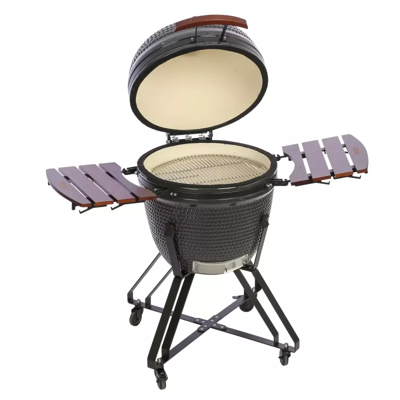 Grill kamado TUNABONE TunaBone Classic 23 cale (rozmiar L) ceramiczny grill węglowy, 23 cale średnicy gotowania, ciemnoszary