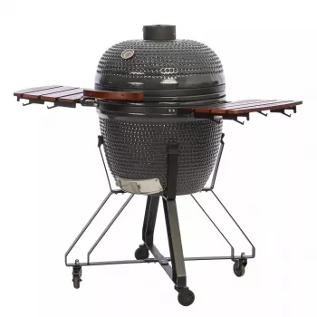 Grill kamado TUNABONE TunaBone Classic 23 cale (rozmiar L) ceramiczny grill węglowy, 23 cale średnicy gotowania, ciemnoszary