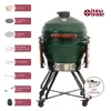 Ceramiczny grill kamado TARGUS TBG24GREEN-02 — 24-calowy zielony piec węglowy