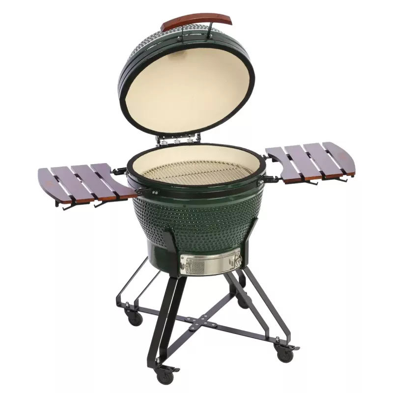 Ceramiczny grill kamado TARGUS TBG24GREEN-02 — 24-calowy zielony piec węglowy