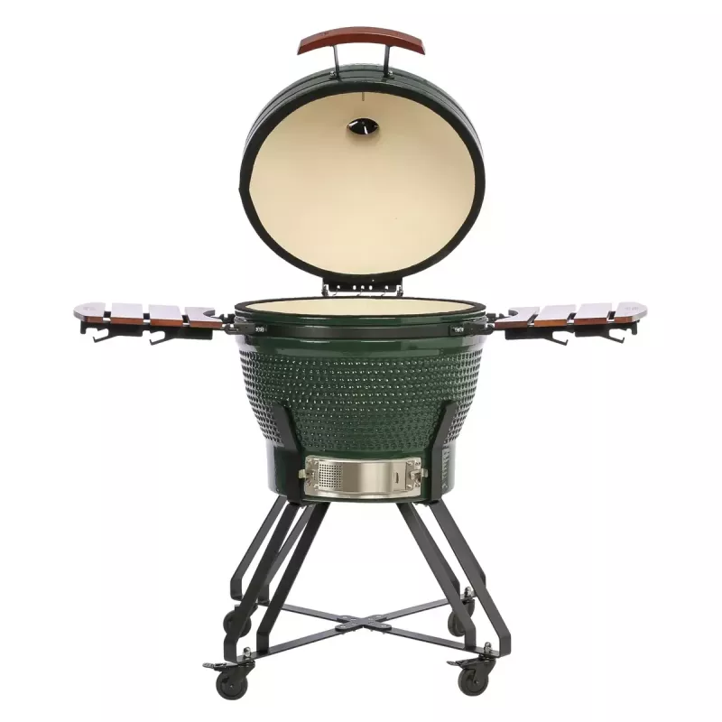 Ceramiczny grill kamado TARGUS TBG24GREEN-02 — 24-calowy zielony piec węglowy