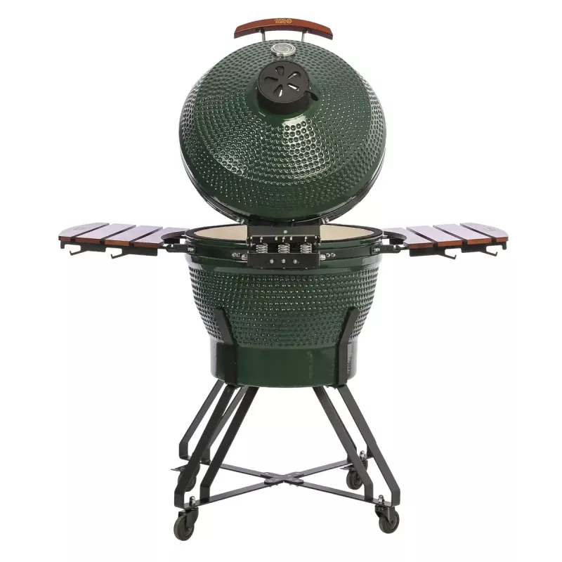 Ceramiczny grill kamado TARGUS TBG24GREEN-02 — 24-calowy zielony piec węglowy