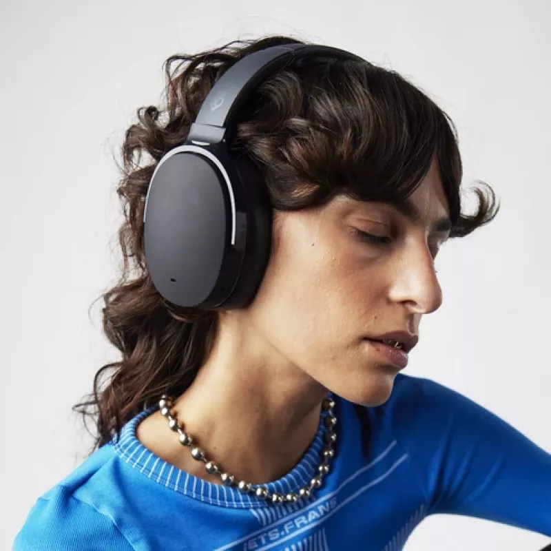 Słuchawki Skullcandy Hesh ANC — nauszne, przewodowe i bezprzewodowe, Bluetooth 5.0, ANC, USB-C, 22 h odtwarzania, 3,5 mm, czarne