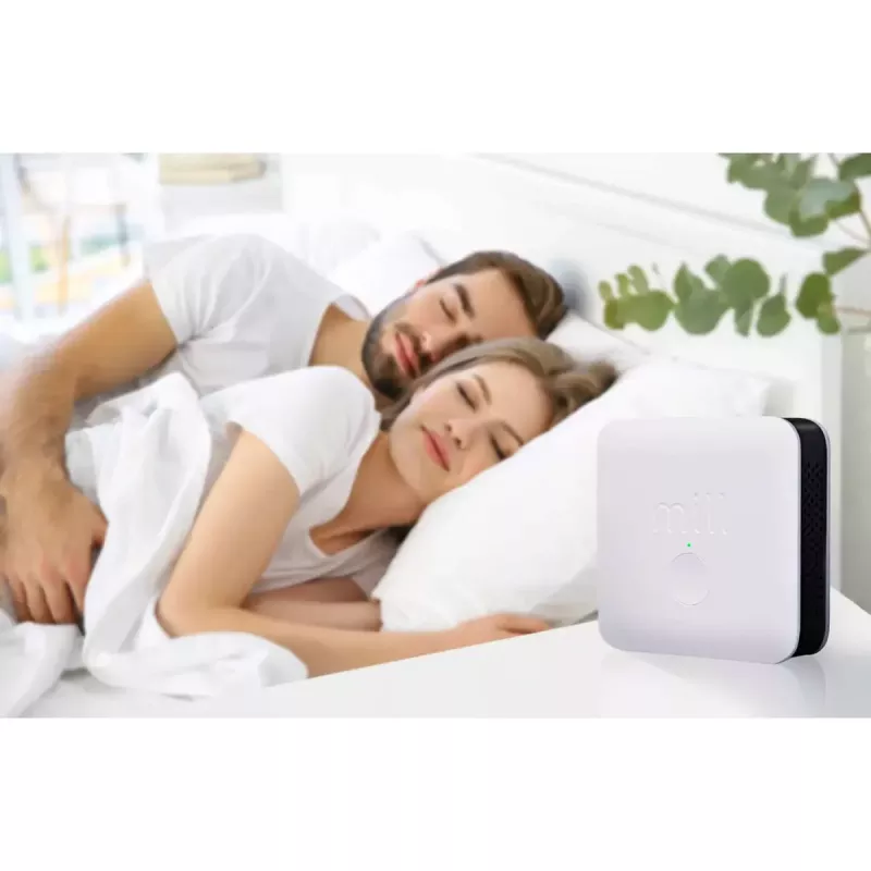 Mill Sense SENSEAIR — bezprzewodowy monitor jakości powietrza, wilgotności i temperatury (zasilany bateriami, Wi‑Fi, 70×30×70 mm)