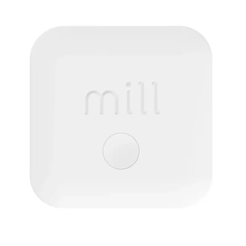 Mill Sense SENSEAIR — bezprzewodowy monitor jakości powietrza, wilgotności i temperatury (zasilany bateriami, Wi‑Fi, 70×30×70 mm)