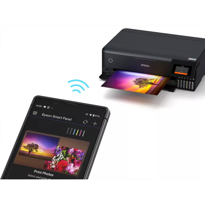 Wielofunkcyjna drukarka atramentowa Epson EcoTank L8180 — A3+, Kolor, 5760x1440 DPI, 32 str./min, Dupleks, Wi‑Fi, Ethernet