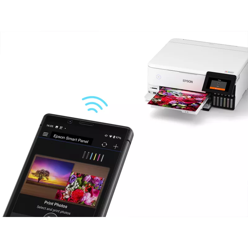 Wielofunkcyjna drukarka atramentowa Epson EcoTank L8160 — Druk kolorowy, 5760x1440 DPI, 32 str./min, A4, Wi‑Fi, Duplex