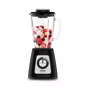 Blender stołowy Tefal BlendForce II BL4388 — 800 W, szklany dzbanek 1,25 l, kruszenie lodu, czarny/szczotkowana stal