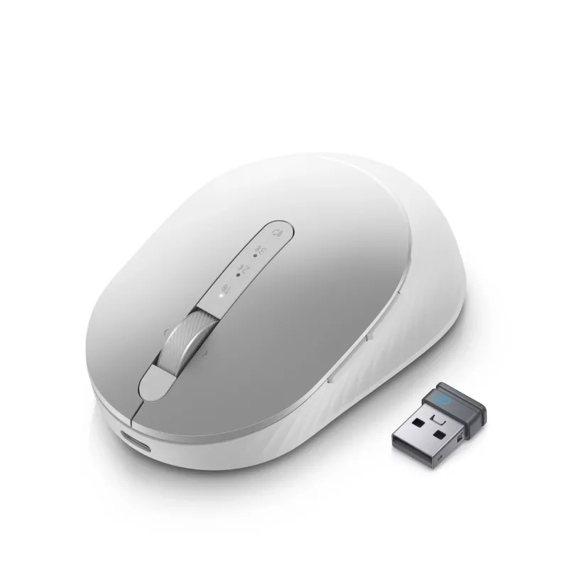 DELL Pro Premium Compact mysz – MS7421W – platynowo-srebrny, symetryczna, optyczna, RF Wireless + Bluetooth, 1600 DPI, Platinum, srebrny (otwarte opakowanie)