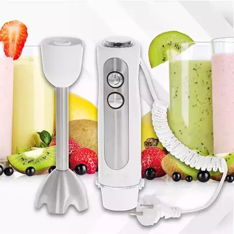 Blender ręczny Adler AD 4625w — blender ręczny, 5 prędkości, turbo, 1500 W, ostrze ze stali nierdzewnej, srebrny/biały