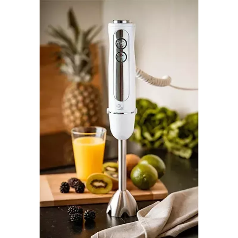 Blender ręczny Adler AD 4625w — blender ręczny, 5 prędkości, turbo, 1500 W, ostrze ze stali nierdzewnej, srebrny/biały
