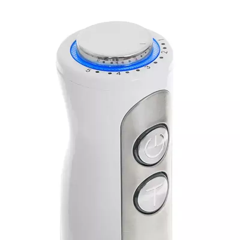 Blender ręczny Adler AD 4625w — blender ręczny, 5 prędkości, turbo, 1500 W, ostrze ze stali nierdzewnej, srebrny/biały