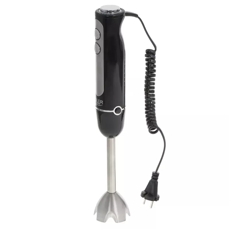 Blender ręczny Adler AD 4625B — blender ręczny, 1500 W maks., 850 W nominalnie, 5 prędkości, sterowanie mechaniczne, turbo, ostrze ze stali nierdzewnej, czarny