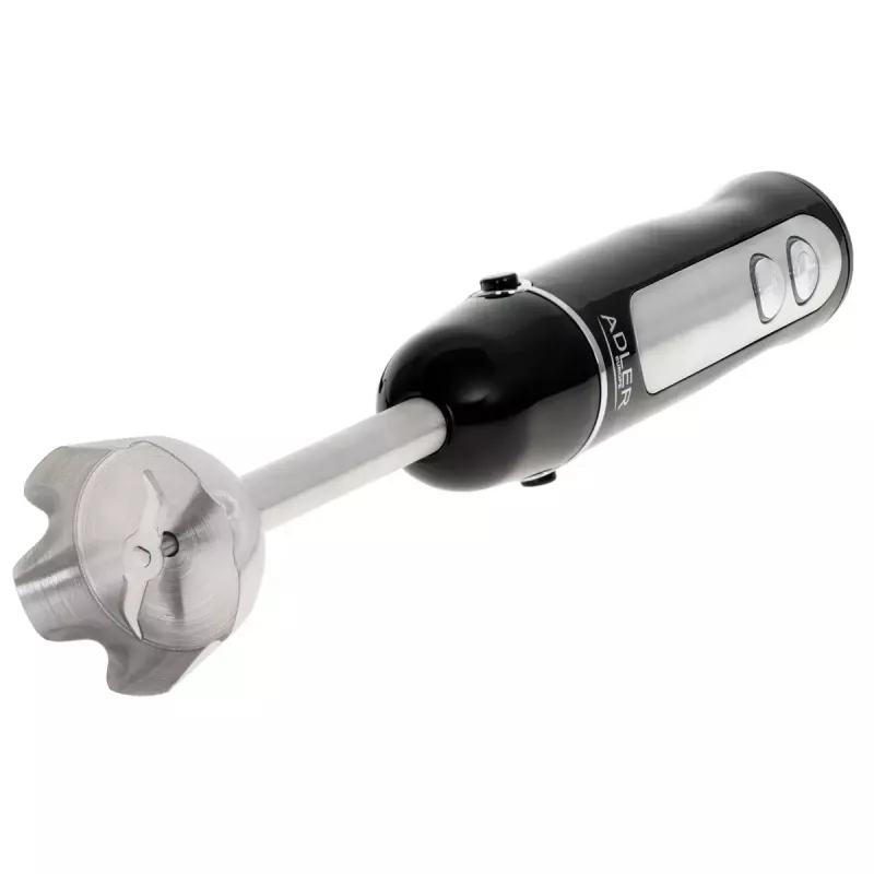 Blender ręczny Adler AD 4625B — blender ręczny, 1500 W maks., 850 W nominalnie, 5 prędkości, sterowanie mechaniczne, turbo, ostrze ze stali nierdzewnej, czarny