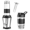 Blender sportowy Adler AD 4081 — przenośny blender osobisty, 800 W mocy maks., kubek 0,57 l, ostrze ze stali nierdzewnej, 2 butelki