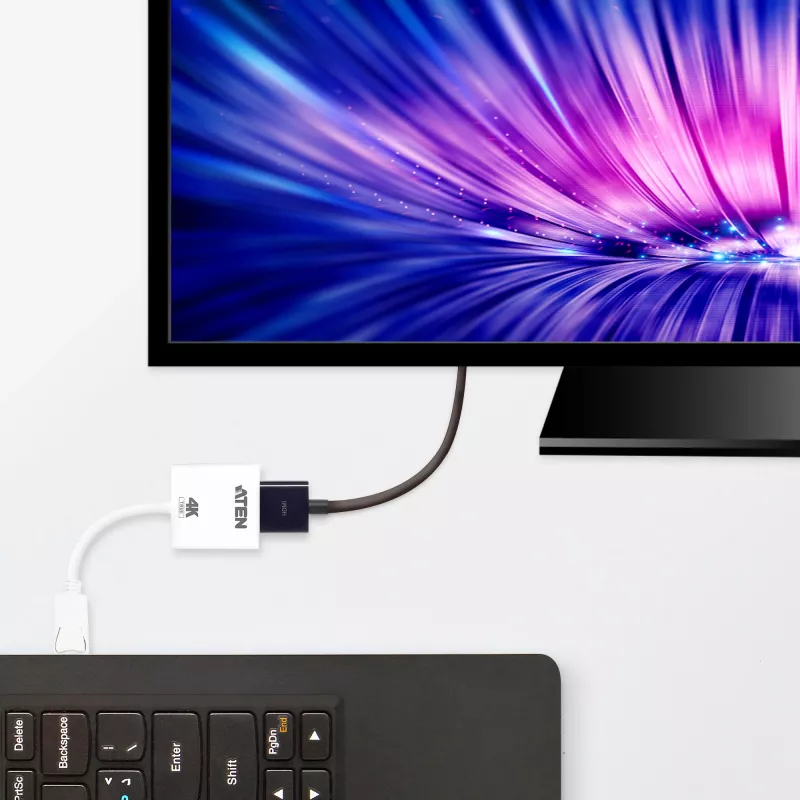 ATEN True 4K DisplayPort na HDMI aktywny adapter, 4096 x 2160 pikseli, 60 Hz, biały, aktywny konwerter wideo, 0 - 50 °C, -20 - 60 °C