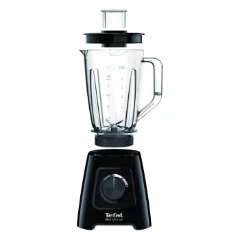 Blender stołowy Tefal BL4208 — 600 W, dzbanek plastikowy 1,25 l, 2 prędkości, kruszenie lodu, czarny