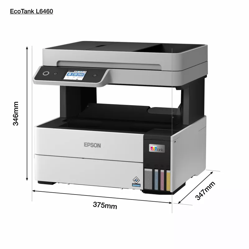 Wielofunkcyjna drukarka Epson EcoTank L6460 — atramentowa kolorowa, 4800x1200 dpi, 37 str./min, A4 duplex, Wi‑Fi, Ethernet