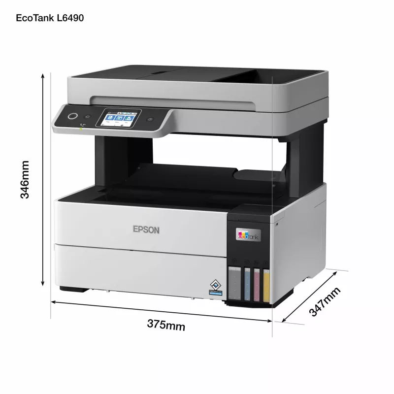 Wielofunkcyjna drukarka Epson EcoTank L6490 — atramentowa kolorowa, 4800x1200 dpi, 37 str./min, A4 duplex, Wi‑Fi, Ethernet