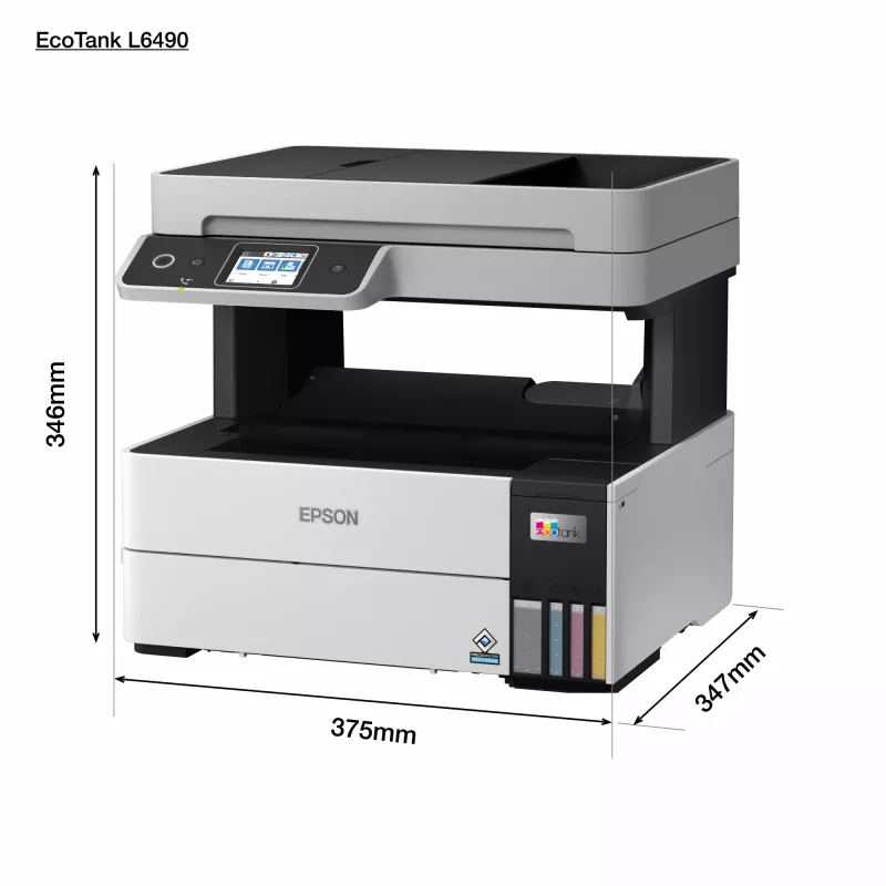 Wielofunkcyjna drukarka Epson EcoTank L6490 — atramentowa kolorowa, 4800x1200 dpi, 37 str./min, A4 duplex, Wi‑Fi, Ethernet