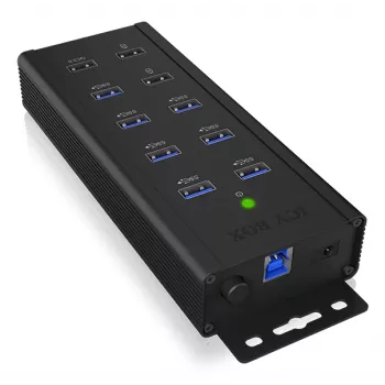 ICY BOX IB-HUB1703-QC3 USB 3.2 Gen 1 (3.1 Gen 1) Type-B 5000 Mbit/s Czarny