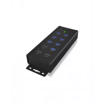 ICY BOX IB-HUB1703-QC3 USB 3.2 Gen 1 (3.1 Gen 1) Type-B 5000 Mbit/s Czarny