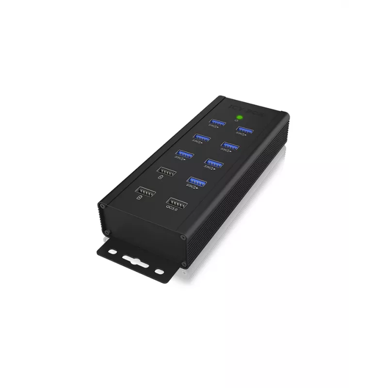 ICY BOX IB-HUB1703-QC3 USB 3.2 Gen 1 (3.1 Gen 1) Type-B 5000 Mbit/s Czarny