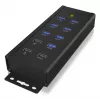 ICY BOX IB-HUB1703-QC3 USB 3.2 Gen 1 (3.1 Gen 1) Type-B 5000 Mbit/s Czarny