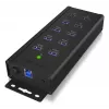 ICY BOX IB-HUB1703-QC3 USB 3.2 Gen 1 (3.1 Gen 1) Type-B 5000 Mbit/s Czarny