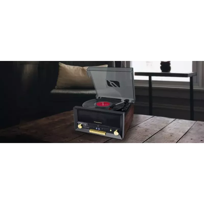 Gramofon audio z napędem bezpośrednim Muse MT-112 W — półautomatyczny, 20 W RMS, wyjście 3,5 mm, LCD, AC 100–240 V