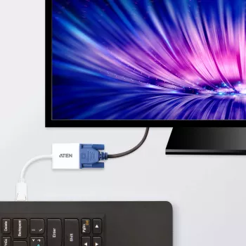 Konwerter ATEN DisplayPort na VGA, Do 1920x1200 @60Hz, DisplayPort, VGA (D-Sub), Męski, Żeński, Prosty, Prosty