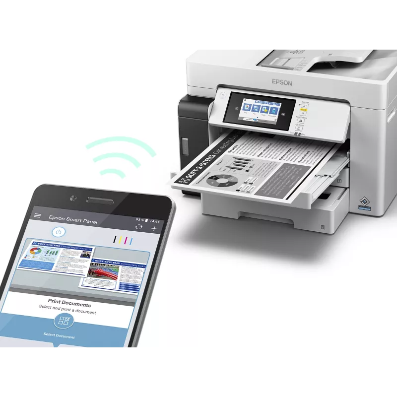 Urządzenie wielofunkcyjne Epson M15180 — monochromatyczny druk atramentowy, 4800x1200 DPI, skanowanie kolorowe 1200x1200, A4, Wi‑Fi, Ethernet, dupleks