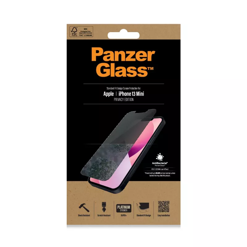 PanzerGlass ® Folia ochronna prywatyzująca iPhone 13 Mini | Standard Fit