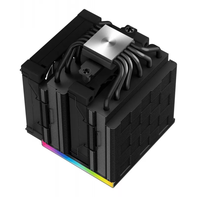 Chłodzenie powietrzne DeepCool AK620 12 cm, podwójne wentylatory 120 mm, 6 rurek cieplnych, TDP 260 W, PWM, FDB, wysokość 160 mm, czarne
