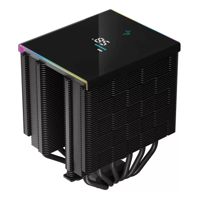 Chłodzenie powietrzne DeepCool AK620 12 cm, podwójne wentylatory 120 mm, 6 rurek cieplnych, TDP 260 W, PWM, FDB, wysokość 160 mm, czarne