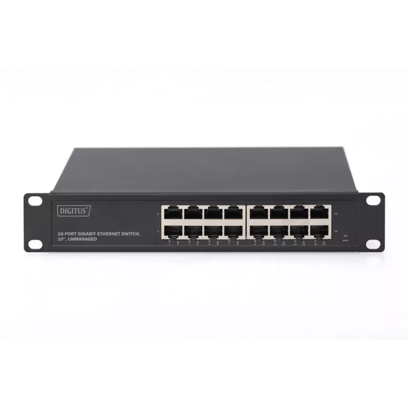 DIGITUS 16-portowy przełącznik Gigabit Ethernet 10-calowy niezarządzalny