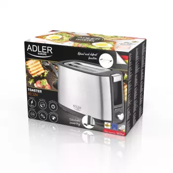 Adler AD 3214 toster, 2 otwory, stal nierdzewna, 750 W