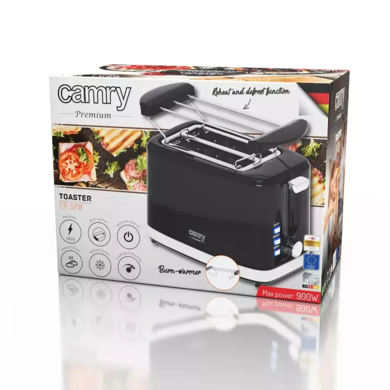 Toster Camry Premium CR 3218 2 kromki 900 W czarno-srebrny