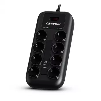 CyberPower P0820SUF0-DE ochronnik przeciwprzepięciowy Czarny 8 gniazd AC 200 - 250 V 1.8 m