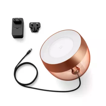 Inteligentna lampa stołowa Philips Hue Iris edycja specjalna miedziana — 1 żarówka, Bluetooth i Zigbee, 100–240V, kabel 2m