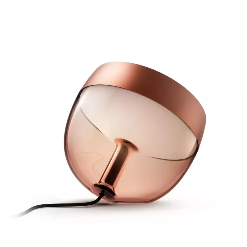 Inteligentna lampa stołowa Philips Hue Iris edycja specjalna miedziana — 1 żarówka, Bluetooth i Zigbee, 100–240V, kabel 2m